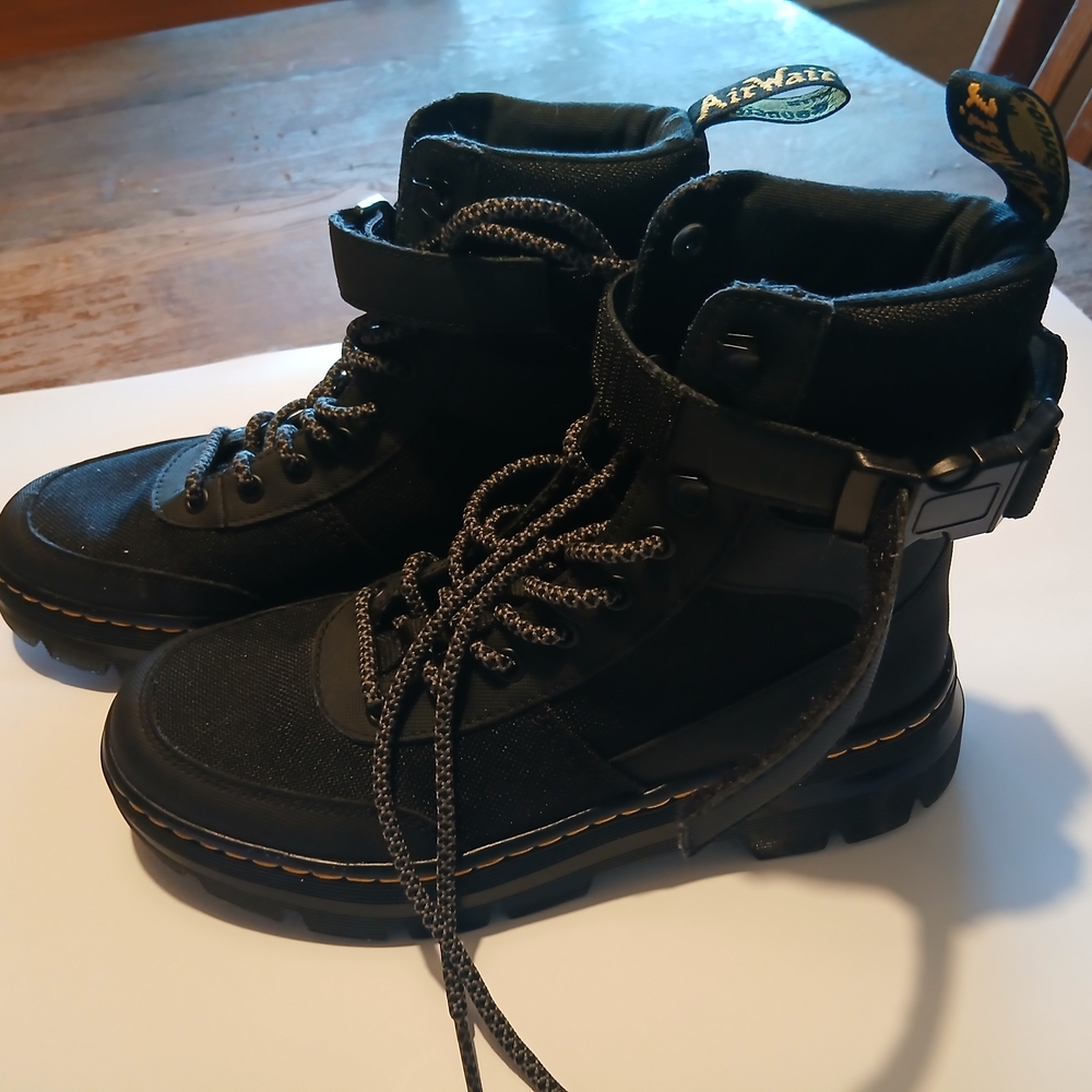 Dr. Martens Black Kids Boots with Strap